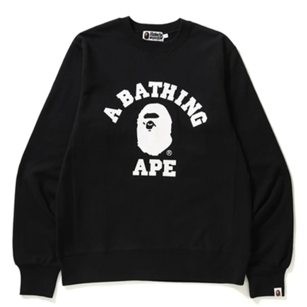 BAPE By A Bathing Ape College Logo Crewneck Sweater Size Large